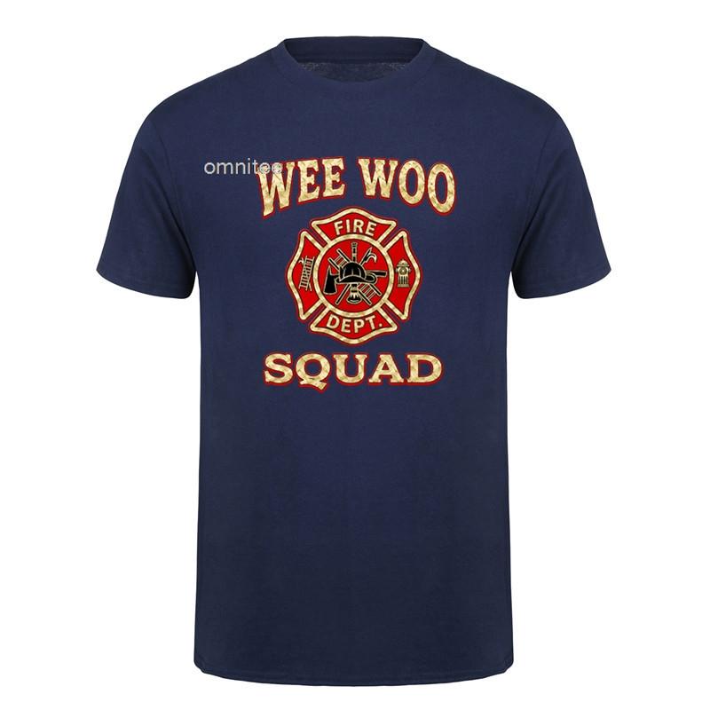Wee Woo Squad Firefighter Fire Truck FireUnisex Classic TShirt Cotton Birthday Gifts Unisexs Casual Loose Oversized T Shirt HJ037