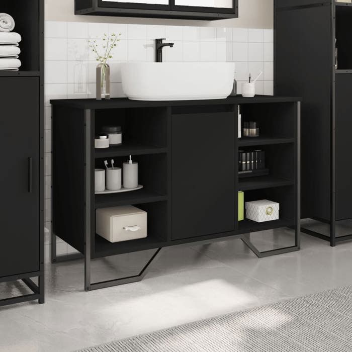 VidaXL Bathroom Vanity Unit Black 91x35x60 Cm, Bathroom Vanity Cabinet, Bathroom Furniture, Cabinet 848664