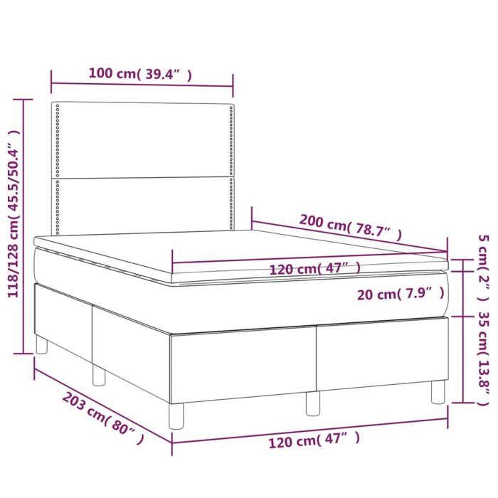 VidaXL Sommier à Lattes de Lit avec Matelas et LED, Lit Rembourré, Lit Double, Lit Adulte de Chambre à Coucher Intérieur, 3134786