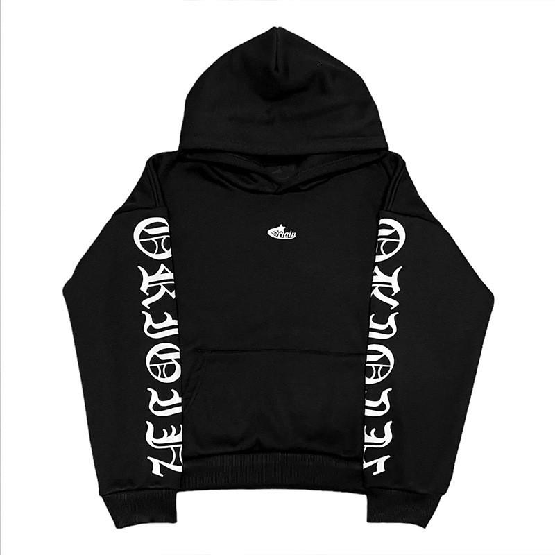 Y2K Letter Print Loose Fit Hoodie Unisex Streetwear Hip Hop Sweatshirt Men Women