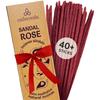 Bâtonnets d'encens Naturels Rose de Santal - 40+ Bâtonnets