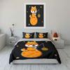 3Pcs Cute Shiba Fishing For Coin On Moon Print Duvet Cover + 2 Pillowcases, Large-Sized Home Decor, Gifts