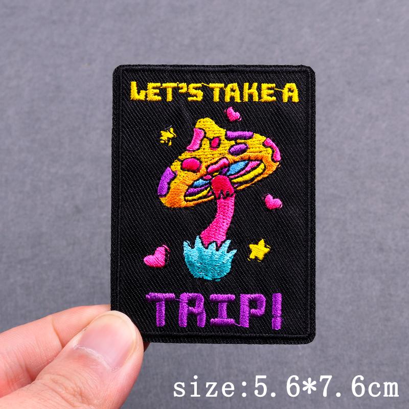 Hip Hop Punk Embroidery Patch Iron On Patches For Clothing Skull Animal Embroidered Patches For Clothes Stripe Badges Stickers
