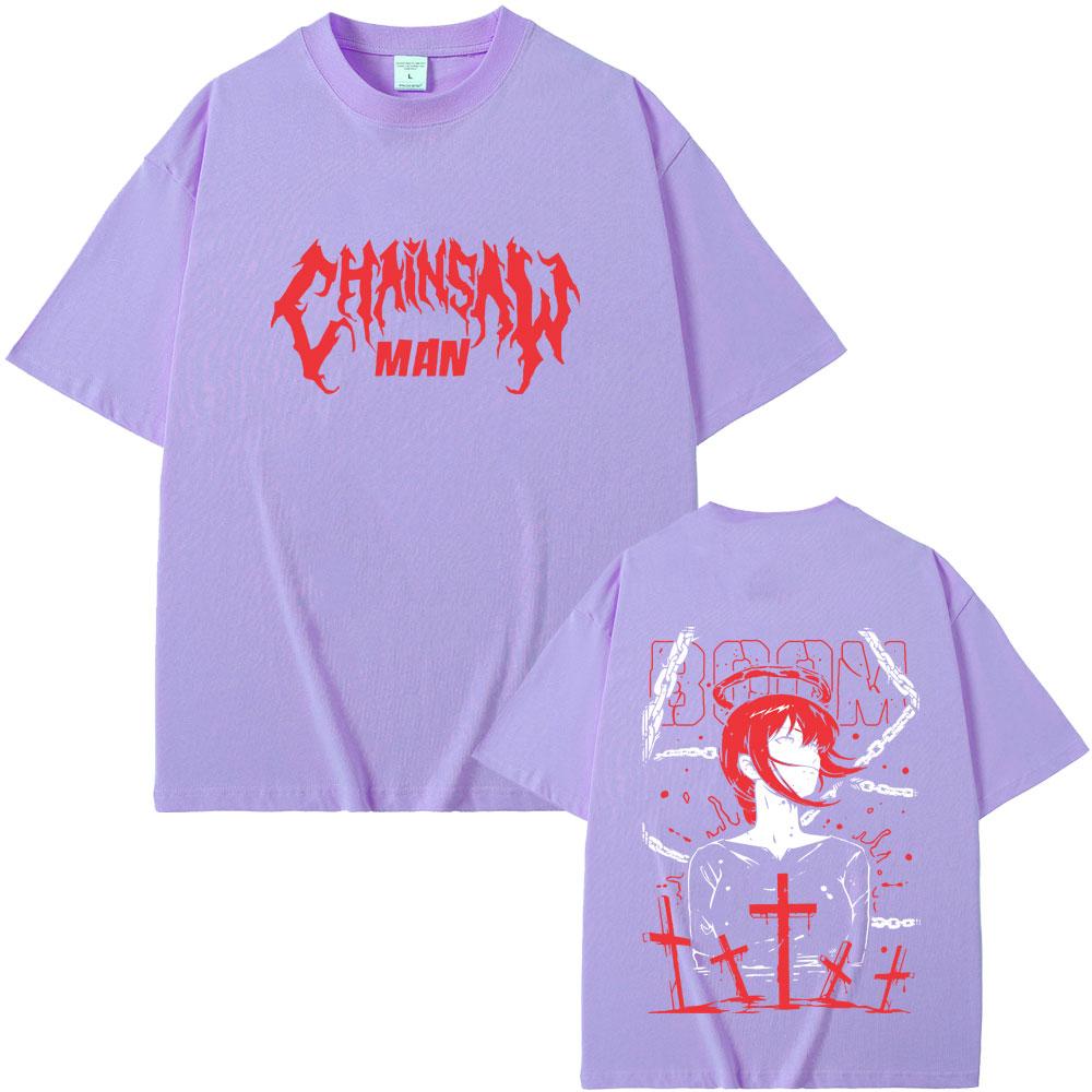 Anime Chainsaw Man Makima Graphic Tshirts Men Women Fashion Vintage Oversized Streetwear Summer Unisex Manga Lovers Fans Gift