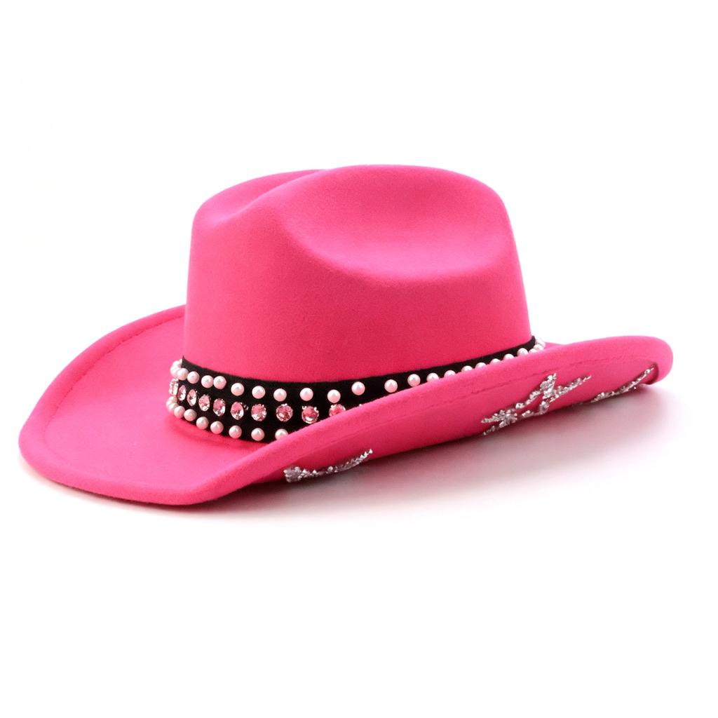 Europe and the United States popular western cowboy hat high sense rhinestone accessories cowboy hat trend style word top cowboy hat