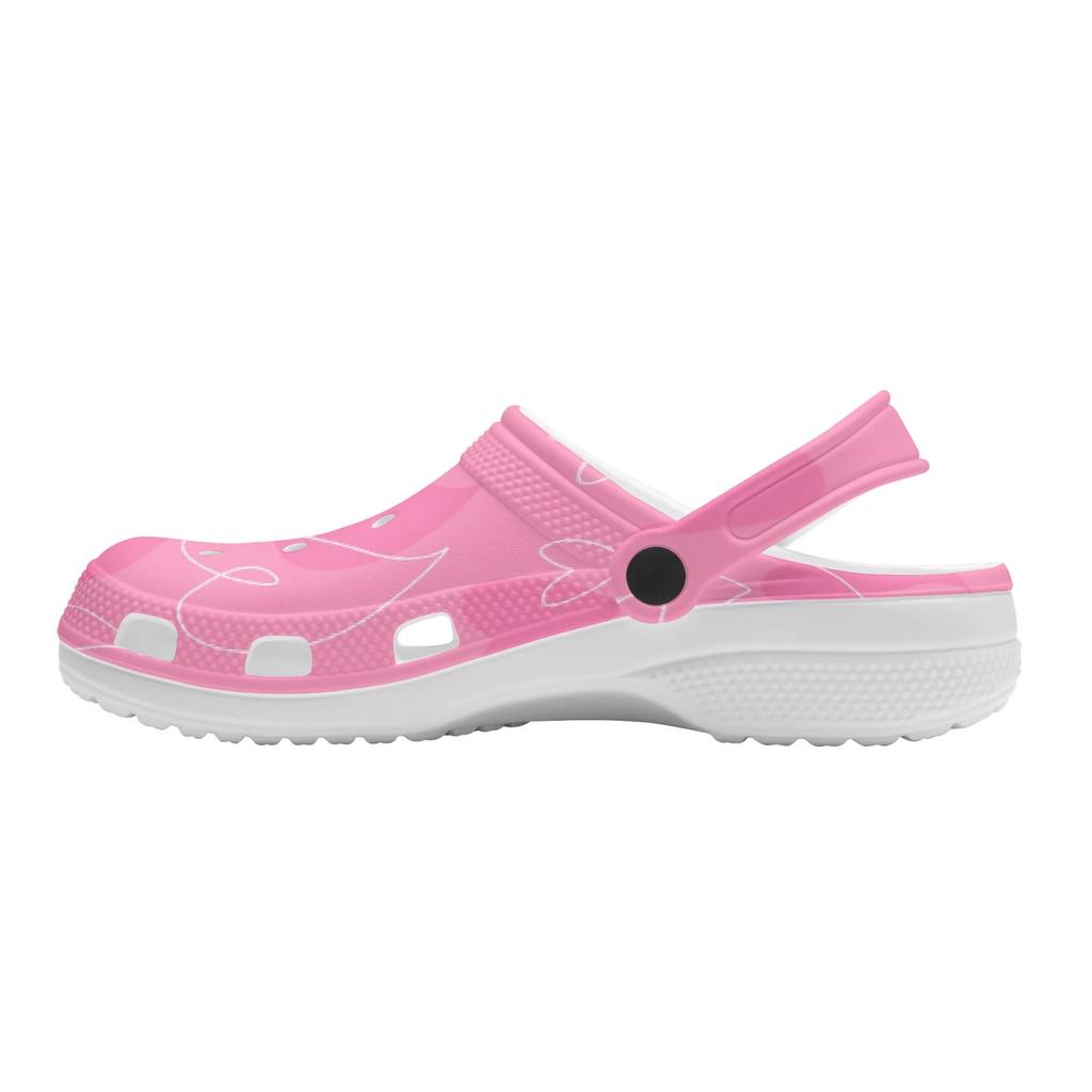 White Printed EVA Clogs for Women Men Lightweight Soft Slip On Casual Shoes Soft Sole Summer Sandals Lightweight Daily Wear