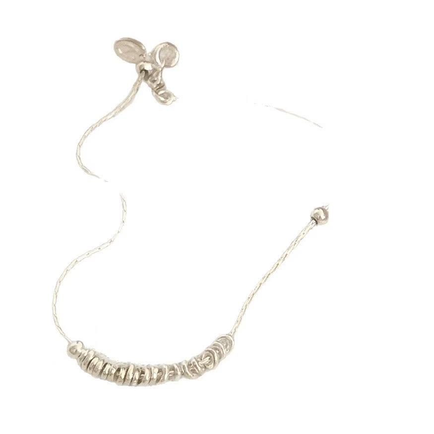 Silver Flying Disc Bead Bracelet: Elegant Korean Style with Versatile Design