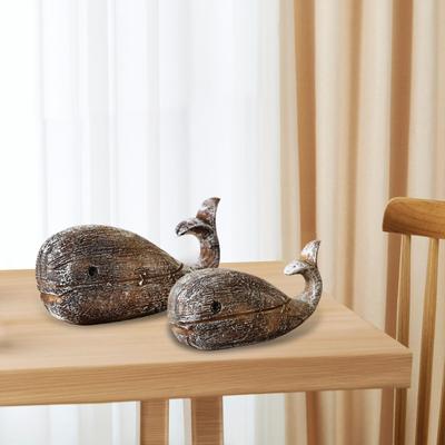 Walfigur aus Kunstharz, rustikales Deko-Objekt, Küstenstil, Tischdekoration, Statue, Tischdeko für Arbeitszimmer, Pool, Regal, Kamin