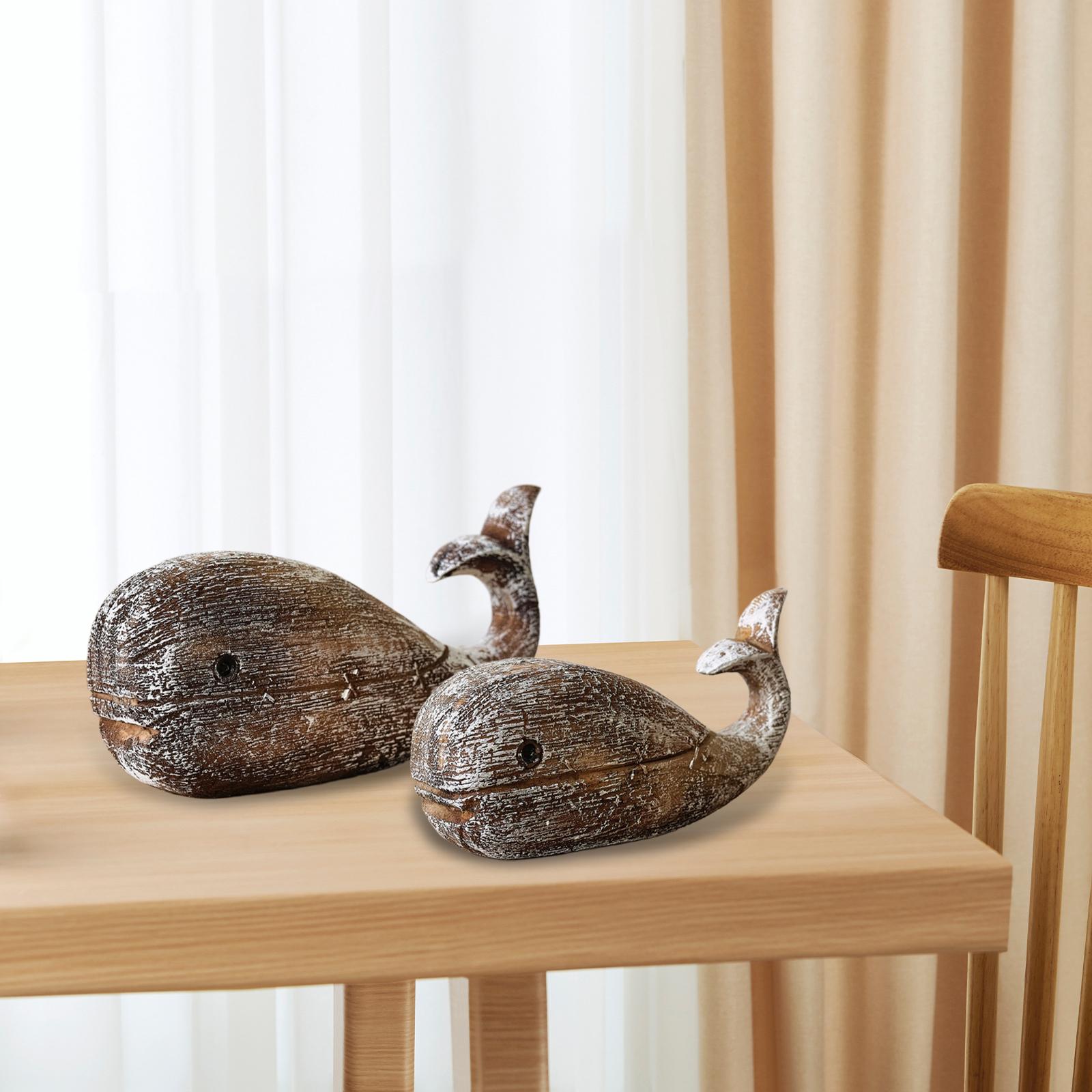 

Resin Whale Figurine Rustic Decorative Piece Model Coastal Tabletop Decoration Statue Table Decor for Study Pool Shelf Fireplace 13x4x7cm