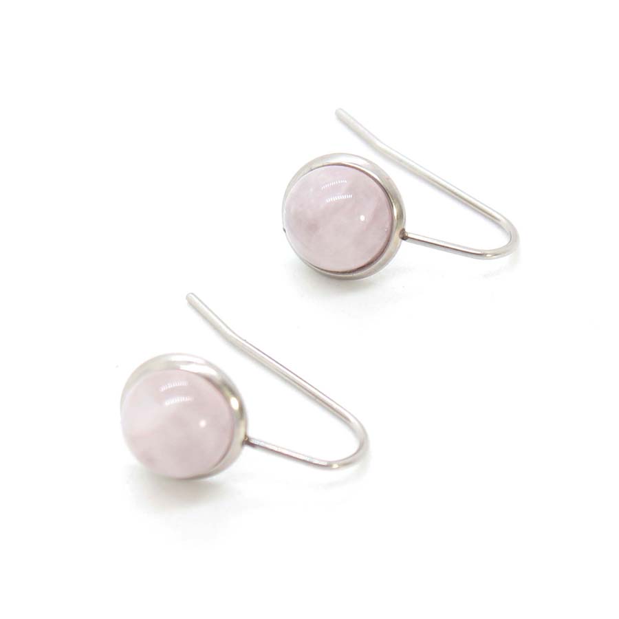 

Natural Crystal Beads Stone Stud Earrings For Women Amethyst Rose Quartz Fluorite Gemstone Stainless Steel Earring Jewellery
