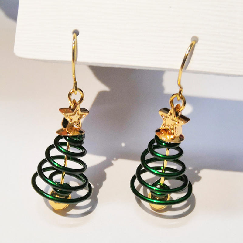 Dainty Christmas Dangle Earrings for Women Cute Jingle Bell Christmas Tree Drop Earrings Holiday Christmas Jewelry Gift