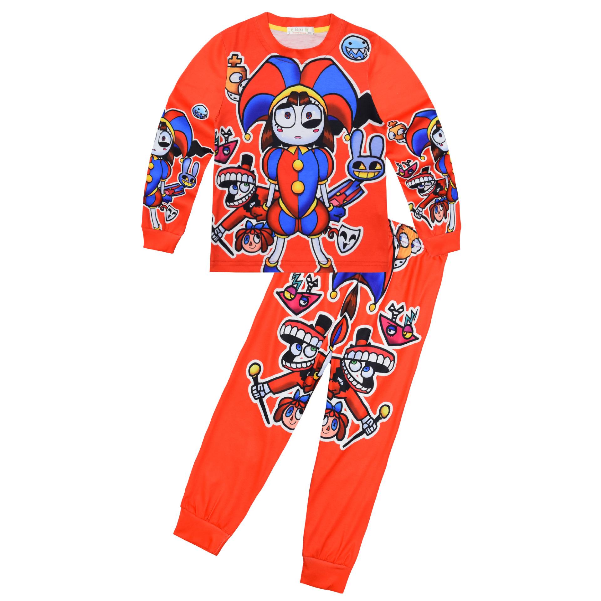 

Cartoon Digital Printing Clothing, Middle-Aged And Older Children S Loungewear Set, Long-Sleeved Two-Piece Set, Sleeping 7847 130
