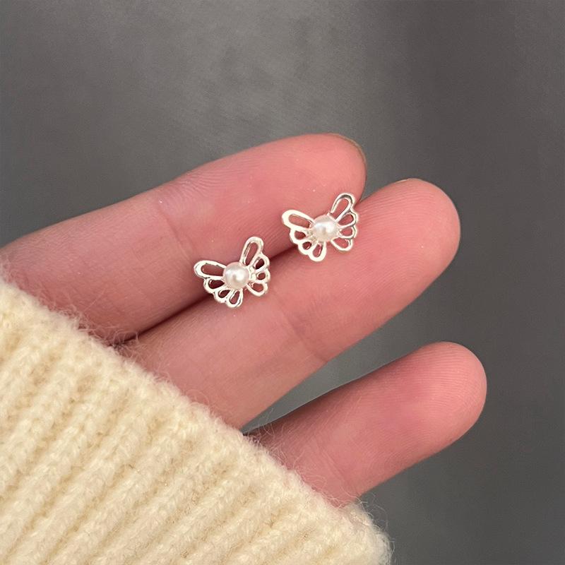 S925 Silver Stud Earrings Women's Ear Hole Earrings Niche Design Earbone Studs High-end Earrings