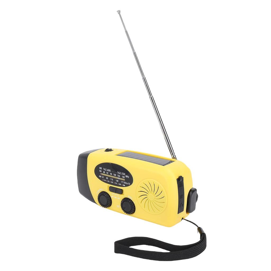 Solar Emergency Hand Crank Weather Radio LED Lighting SOS Alarm Portable Power Bank AM FM WB Weather Radio
