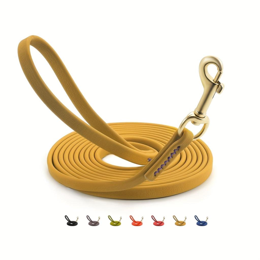 JoyFusion Dog PVC For Stain 1cm Freely For For Large and Small Easy To For Outdoor Yellow Lead, Material, Waterproof, Training, Resistant, Thick,