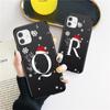 Vánoční dárek Art White Letter A To Z Pouzdro pro iPhone 13 Mini 12 11 13 Pro Max X XS Max 7 8 Plus Cute Red Hat Shockproof Cover