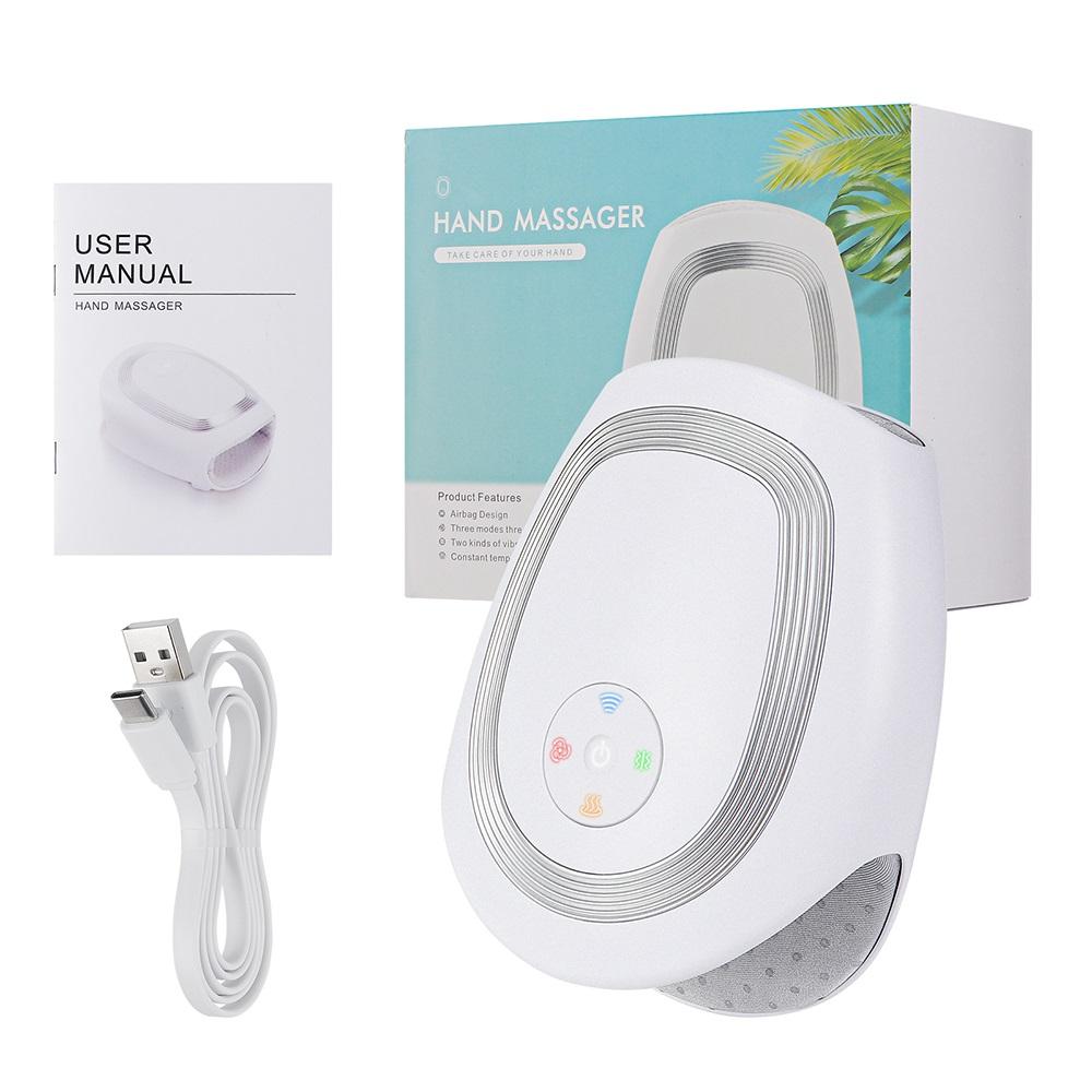 

Электрический ручной массажер с компрессией Беспроводной массажер для рук и пальцев Воздушное давление Разминание Массажер для запястья Подарок для мамы папы белый