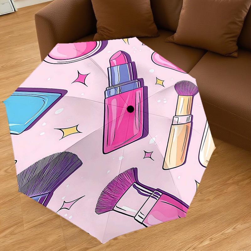 1 Stück Make-up Lippenstift Automatischer Öffnungs-/Schließschirm Kompakter Faltbarer Regenschirm mit 8-Speichen-Stiel für Damen/Herren, Elegantes Geburtstagsgeschenk1196S