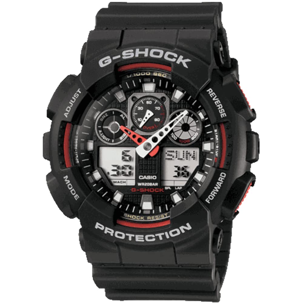 

Часы Casio с мировым временем, черный G-SHOCK ANA-DIGI #GA100-1A4 чёрный