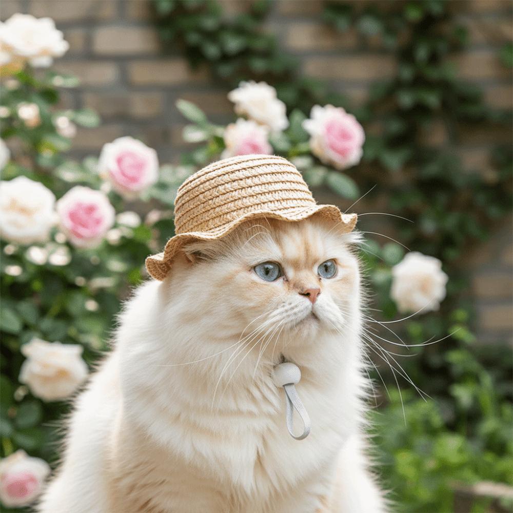 Breiter Rand Katzen-Sonnenhut Verstellbarer Haustier-Sonnenschutzhut Niedliche Hunde-Sonnenschutzkappe Zum Spazierengehen Wandern