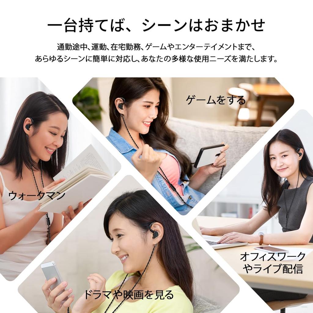 CVJ Mermaid 2 Wired IEM Earphones 10mm Dual Magnetic Dynamic Driver Interchangeable Cable Design (3.5mm4.4mm Silver-Plated Single Crystal Copper