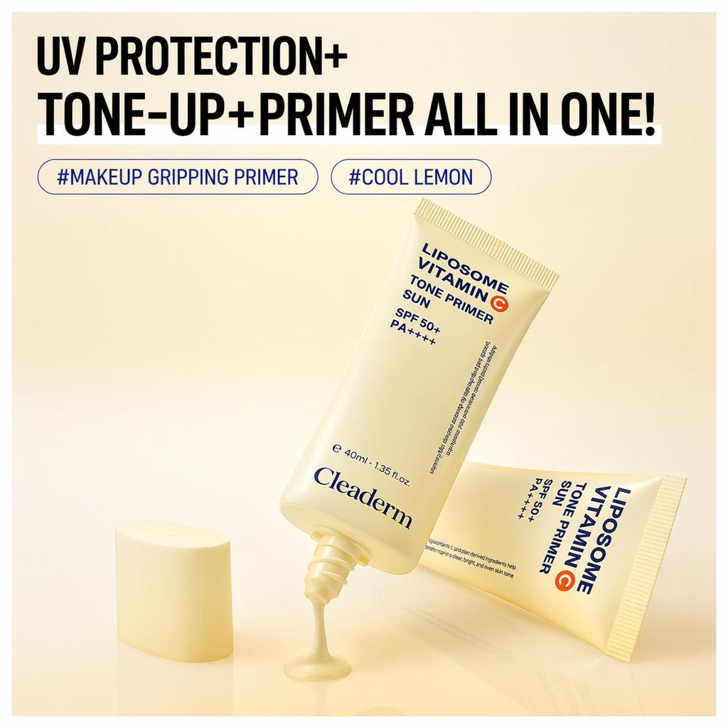 Cleaderm Liposome Vitamin C Tone Primer Sun 40ml (3 Options) - DAISO