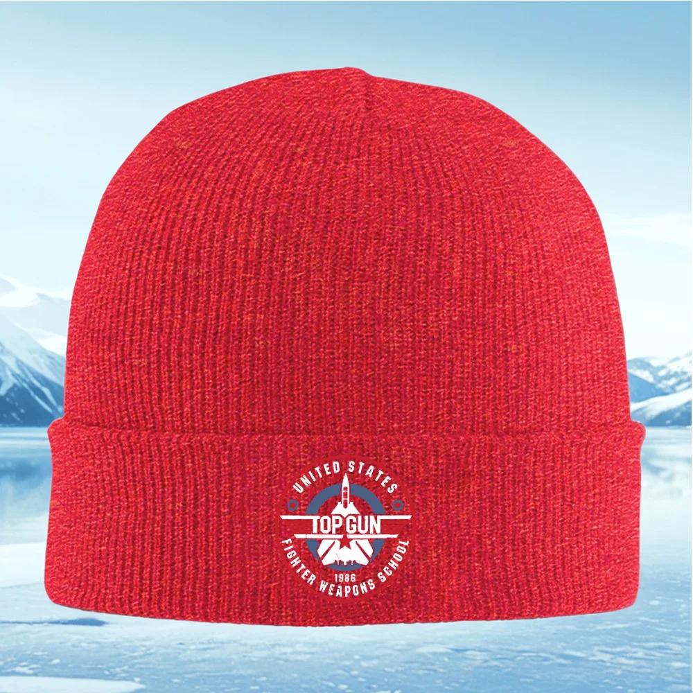 Fighter school Top Gun United States Unisex Women Unisex Knitted Hat Beanie Pullover Cap Winter Thermal Warm Christmas Outdoo