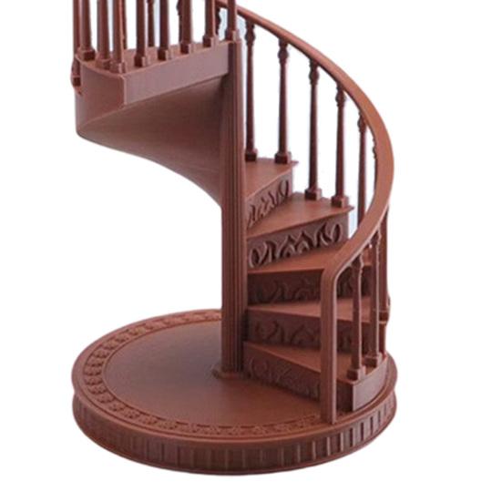 Miniatur-Wendeltreppe, Winziges Retro-Treppenmodell, Miniaturtreppen-Nachbildung für Puppenhaus im Maßstab 1:12, Miniatur-Szenen