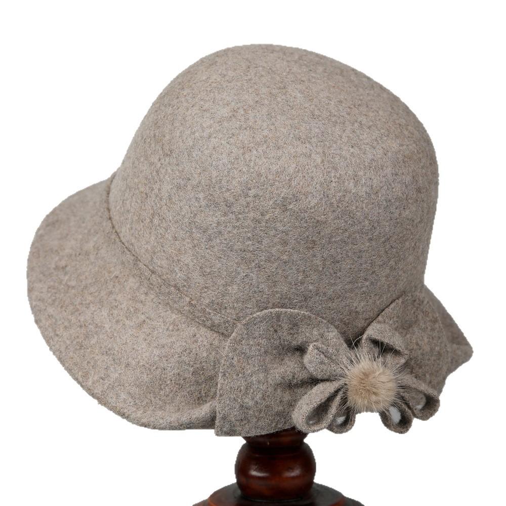 Middle-aged Hat Autumn and Winter Wool Warm Fisherman Hat Elegant Bucket Hat