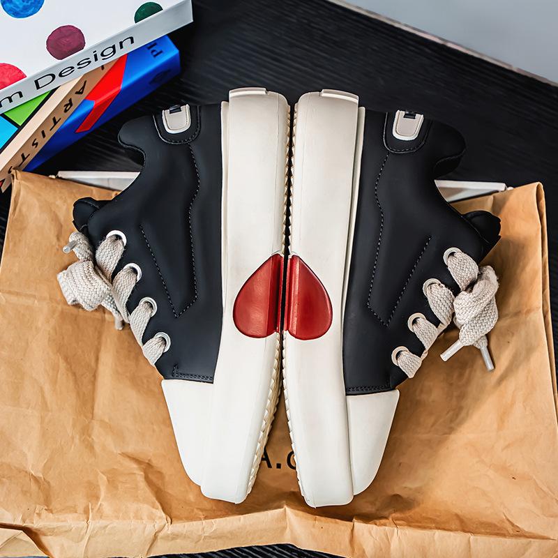 

2025 new popular personalized men s shoes leather love board shoes versatile fashion casual trendy shoes men s platform shoes 44