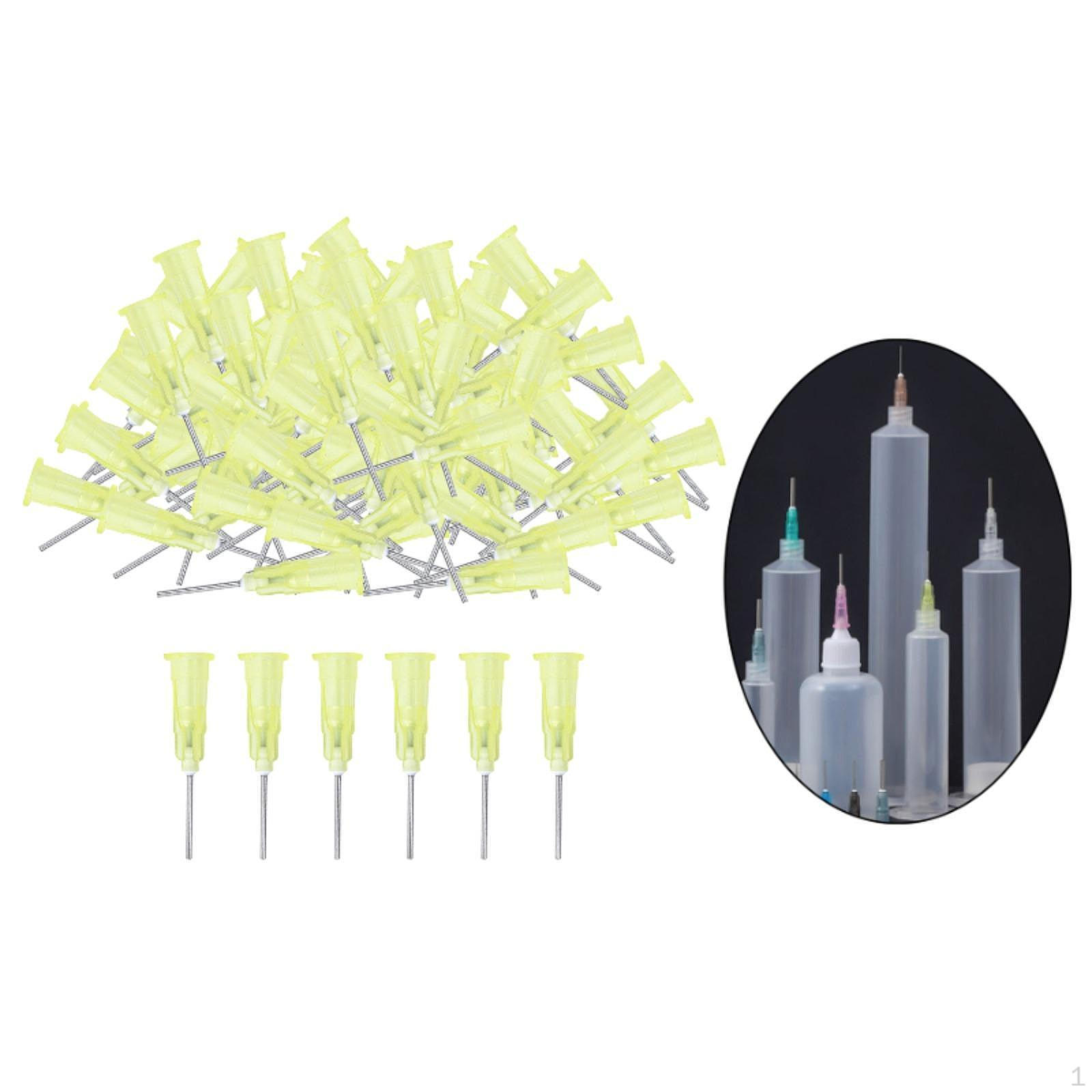 

100 шт. тупых наконечников для дозирования клея, инструменты для нанесения клея, промышленный дозатор жидкости для жёлтый