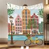 city landmark Amsterdam Throw Soft Coral Fleece Blanket 310gsm Fluffy Warm Throw for Sofa Bed Couch Bedroom Decor