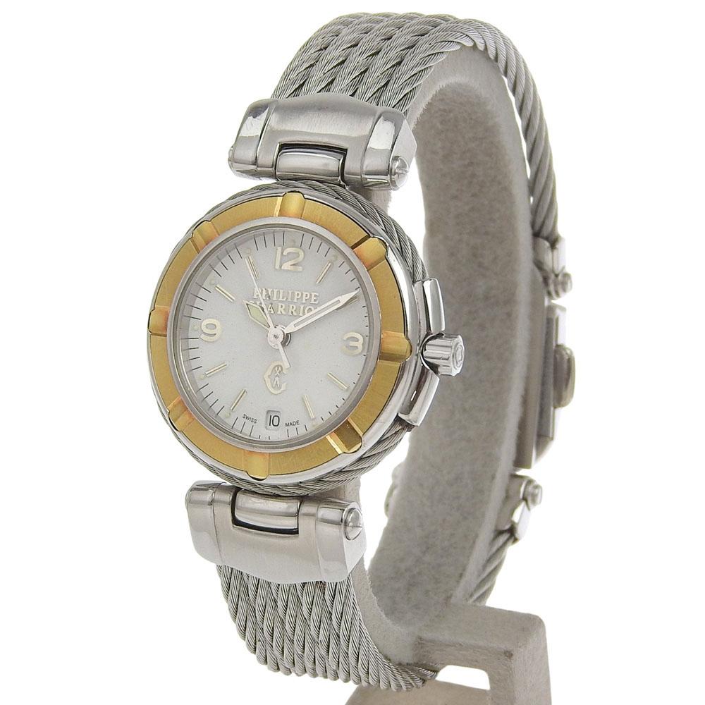 CHARRIOL Armbanduhren 53.97.3654 Weißes Zifferblatt Edelstahl Quarz Analoge Anzeige Damen Gebraucht