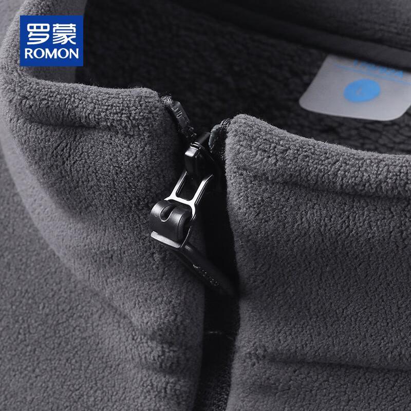 ROMON Men's Fleece Stand-Collar Cardigan Sweatshirt