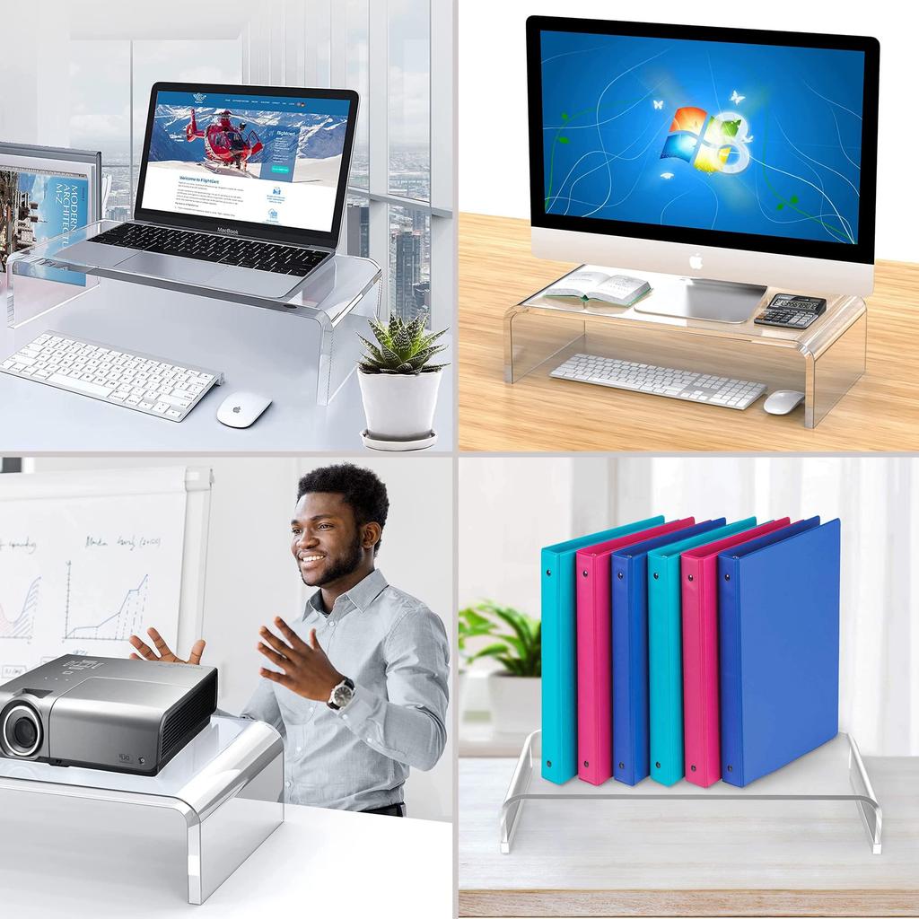 Hengshao Monitor Acrylic Display Computer Printer Desk Stand with Keyboard Improves 25kg Weight Capacity Stand, Stand, Stand, Stand, Storage,