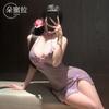 Domila's New Luxury Lady Deep V Open Chest Diagonal Open Cheongsam Erotic Underwear Sexy Pure Desire See-through Temptation