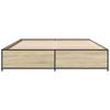 Bed Frame in Sonoma Oak Finish 120 x 190 cm Particleboard and Metal