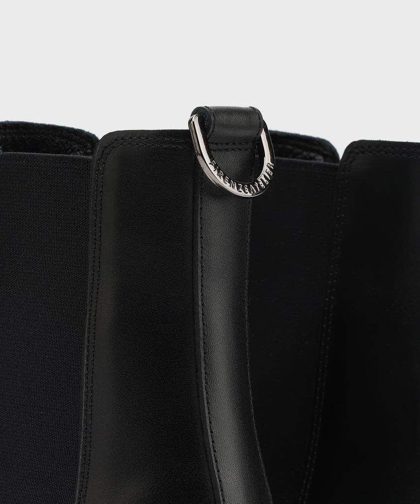 Firenze Atelier [Vibram] Minimal Semi-Square Line Chelsea Boots 7430 [Fg Black]