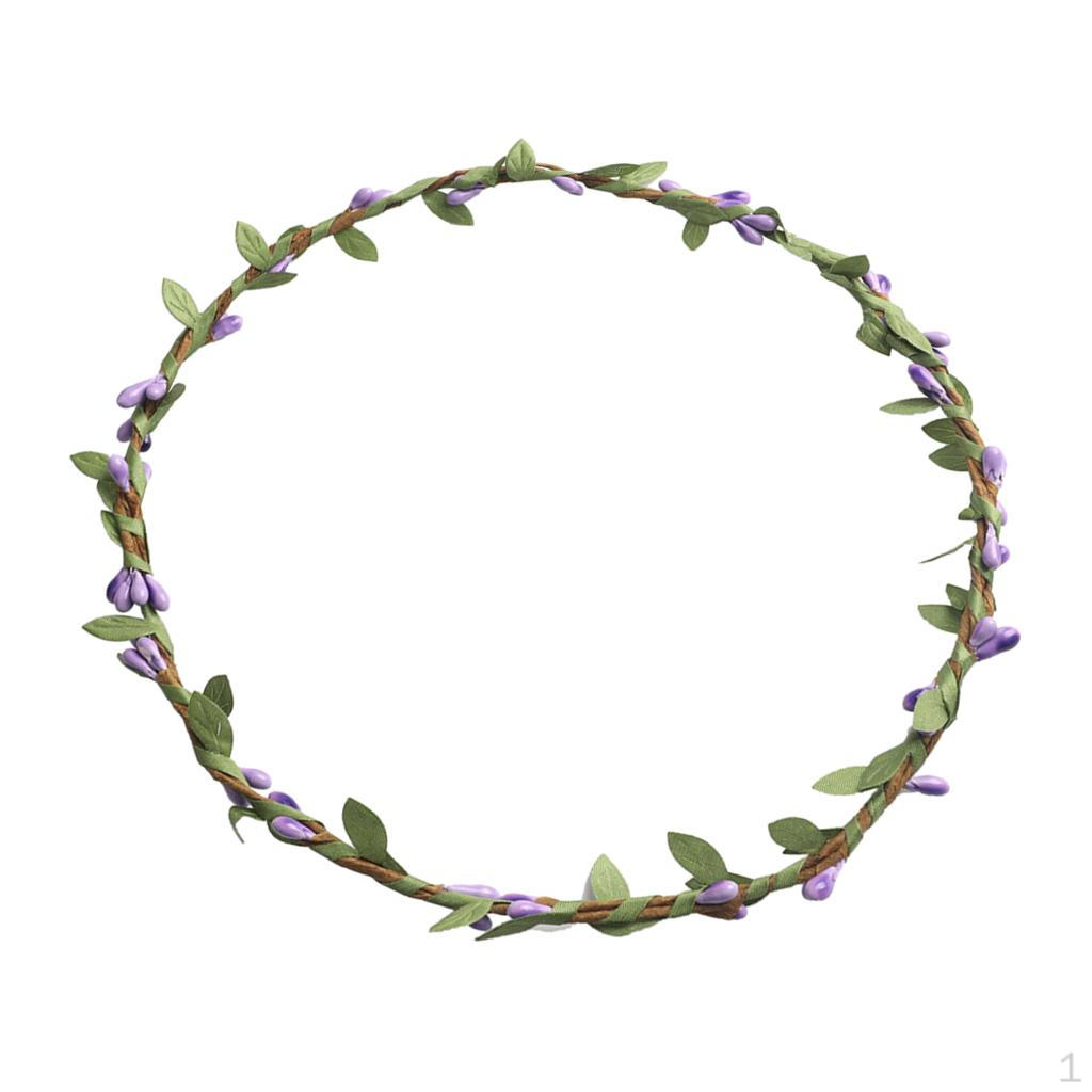 

- Bohemian Flower Leaf Garland for Forehead Rose red, as described Purple