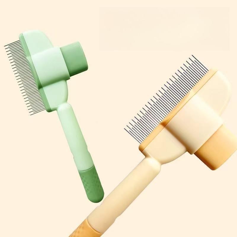 Self Cleaning Pet Brush for Cats Dogs Deshedding Tool Dematting Comb for Long Hair Removes Loose Fur