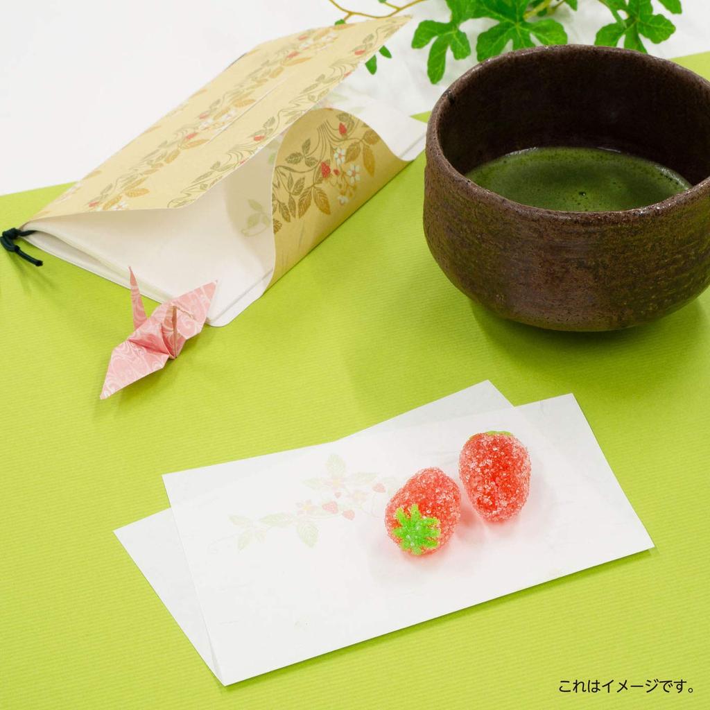 Kamiiso Japanese Washi Kimono Beauty Kaishi Set of 5 Ball with Spring and Autumn Nandina and Strawberry 20 sheets per pack (Japanese Paper) (Crane,