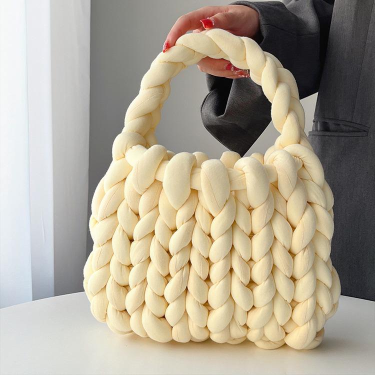 Icelandic Wool DIY Chunky Knit Korean-Style Tote Bag
