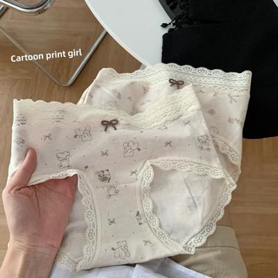 Female Spring and Autumn Lace Edge Comfortable No Trace 10A Bacteriostatic Extension Crotch Fresh Underwear