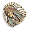 Vintage American Native Indian Chief Feather Western Badge Alloy Belt Buckle