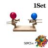Balloon Bamboo Man Battle Wooden Robot Battle Game for Two Family Gathering Party Game Bamboo PK Puppet Set Children's Gift