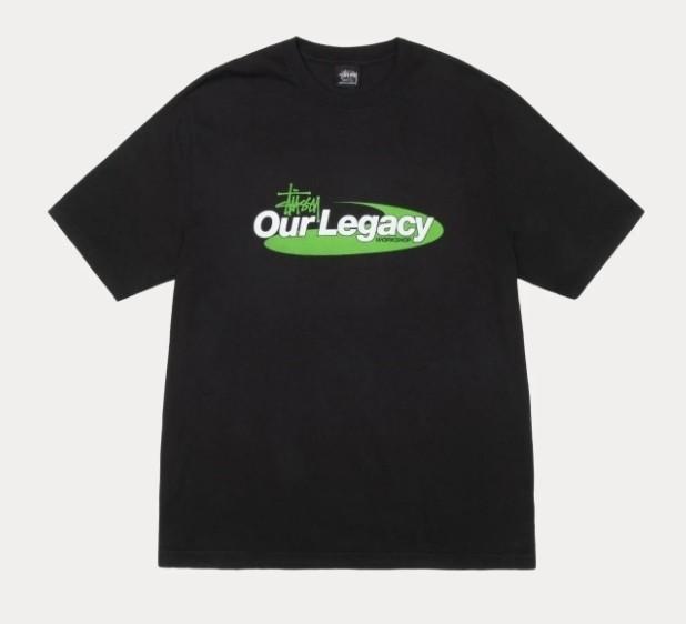 Stussy Our Legacy Work Shop Футболка Swirl Спиртовое окрашивание Черный XXL