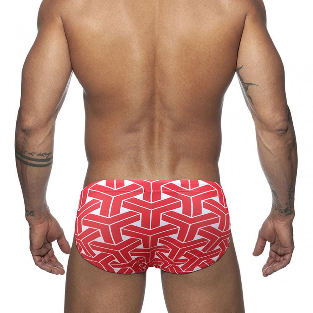 Men Swim Briefs Trunks Color Blocking Fashion Print Tight Fit Sexy Swimwear Beach Wear Tanning Surfing GYM