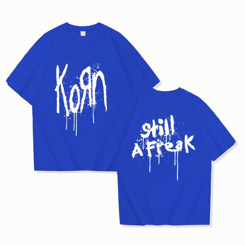 Korn Music Concert Rock Band World Tour Pure Cotton T-shirt Personalized Street Versatile 2025 Summer Fashion T-shirt