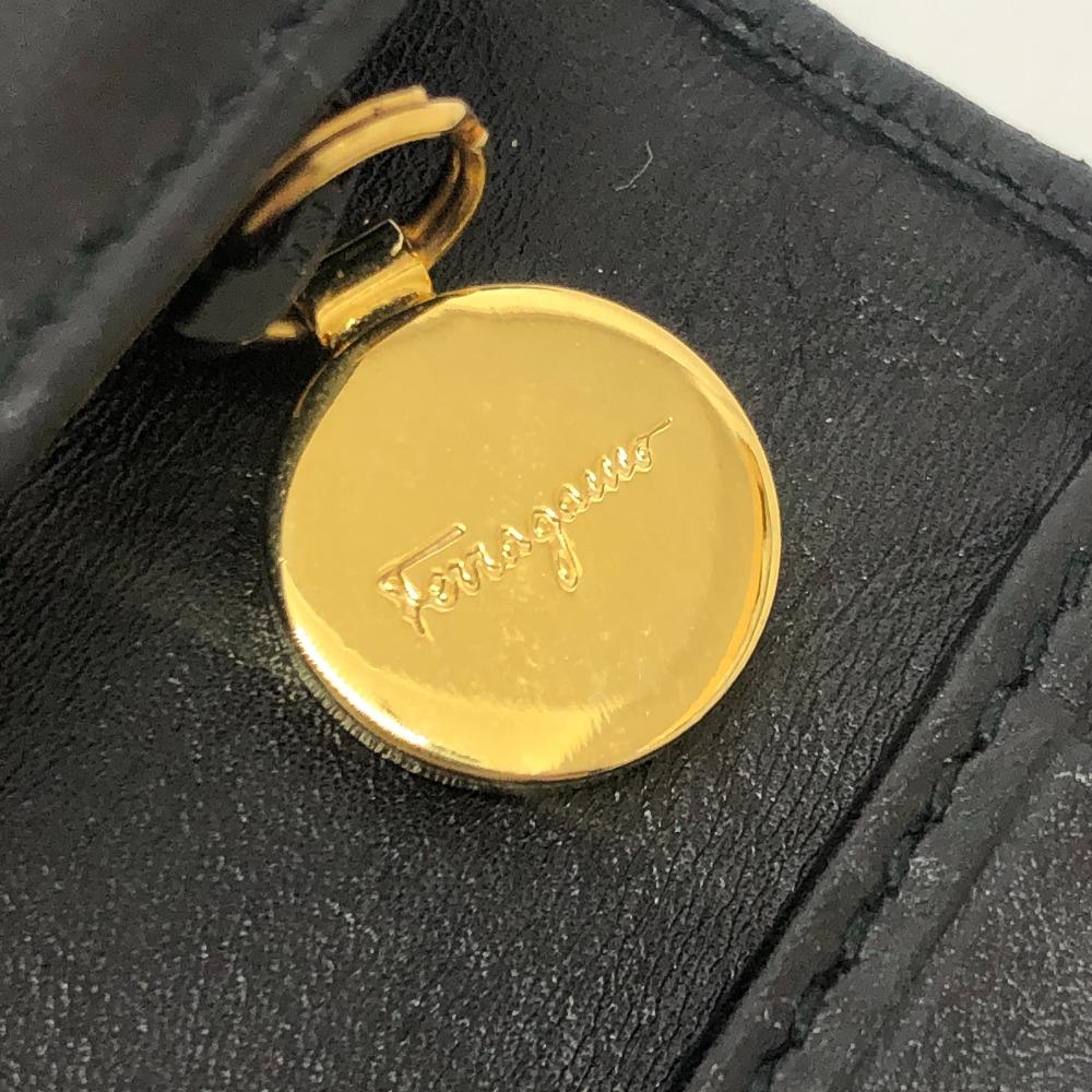 Salvatore Ferragamo Vala Wallet Long Wallet Bifold Long Wallet Leather Black