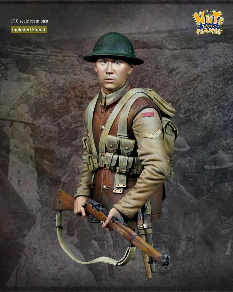 Nuts Planet British Infantry Last Man Standing Bust Resin Kit 1/10 NP-B048